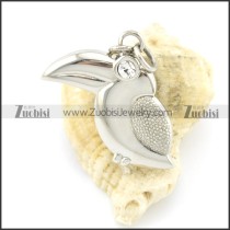 shiny stainless steel woodpecker pendants p001500
