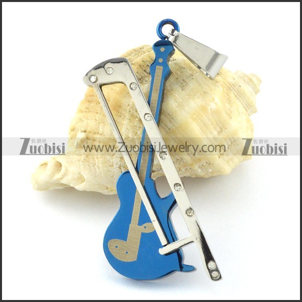 blue plating fiddle pendant -p000968