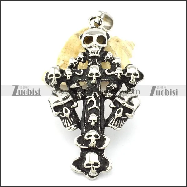 Nice-looking 316L Steel skull pendant -p001145
