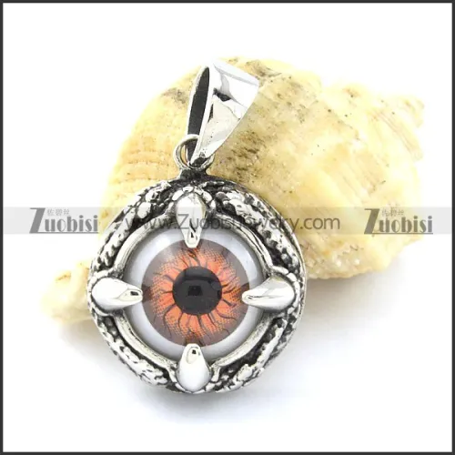 Orange Evil Eye Claw Pendant -p001127