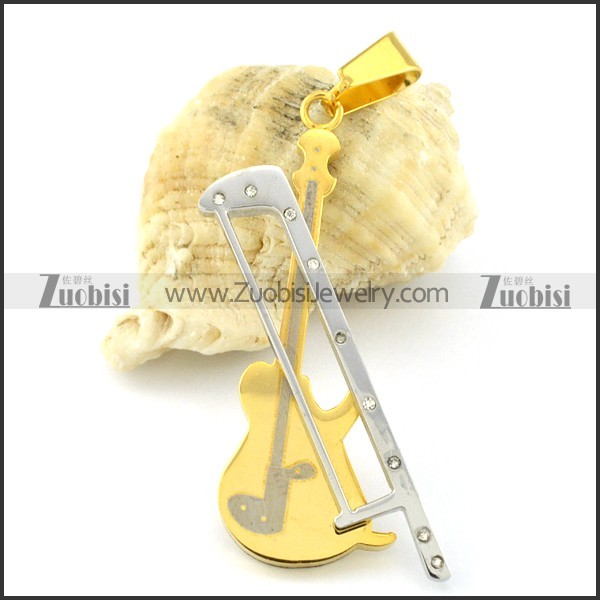 gold plating violin instrument pendant -p000967