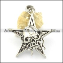 star shaped skull pendant in stainless steel p001521