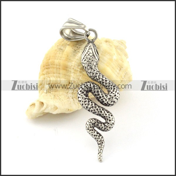 Stainless Steel rattlesnake Pendant -p000856