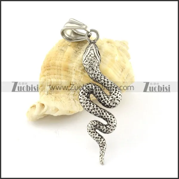 Stainless Steel rattlesnake Pendant -p000856
