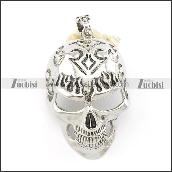stainless steel skull pendants p001393