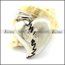 broken heart pendant in super 316l stainless steel -p001107