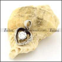 Stainless Steel heart Stone Pendant -p000835