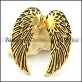 Pretty Black Gold Steel Angel Wing Pendants -p001087