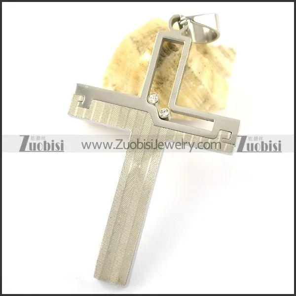 Silver Stainless Steel Cross Pendant p001599
