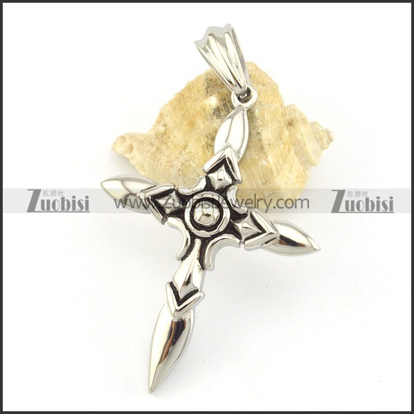 60mm big smooth cross pendant p001559