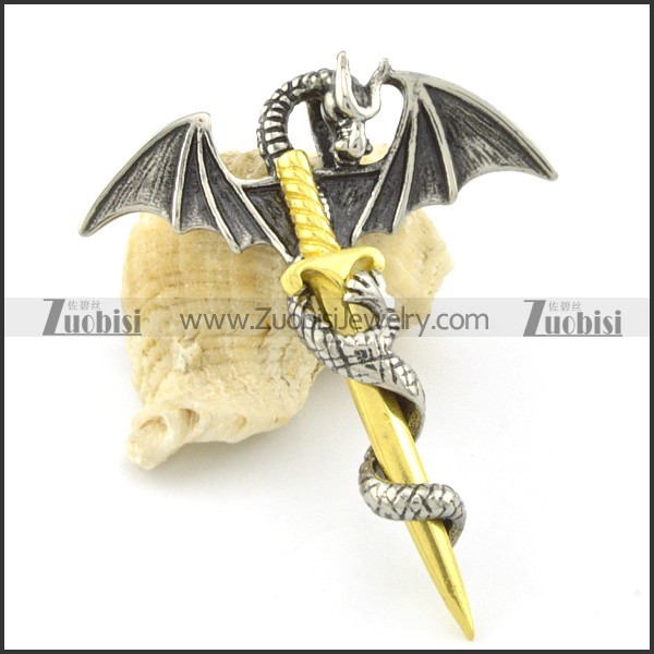 vintage pterosaur arm around one gold sword p001595