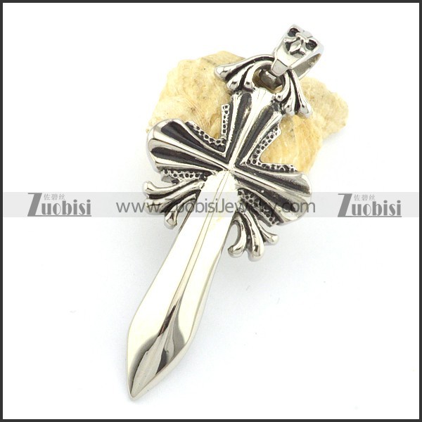76mm large punk cross pendant p001567