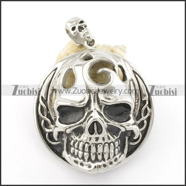 stainless steel skull pendants p001395