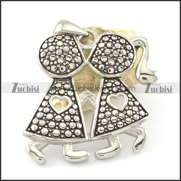 casting stainless steel lover pendants p001475