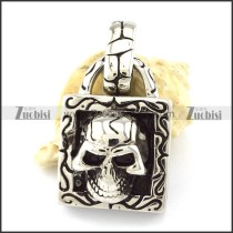 Special Stainless Steel Skull Tag Pendant -p001120