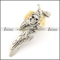 stainless steel skull charm with big hole buckle p001551