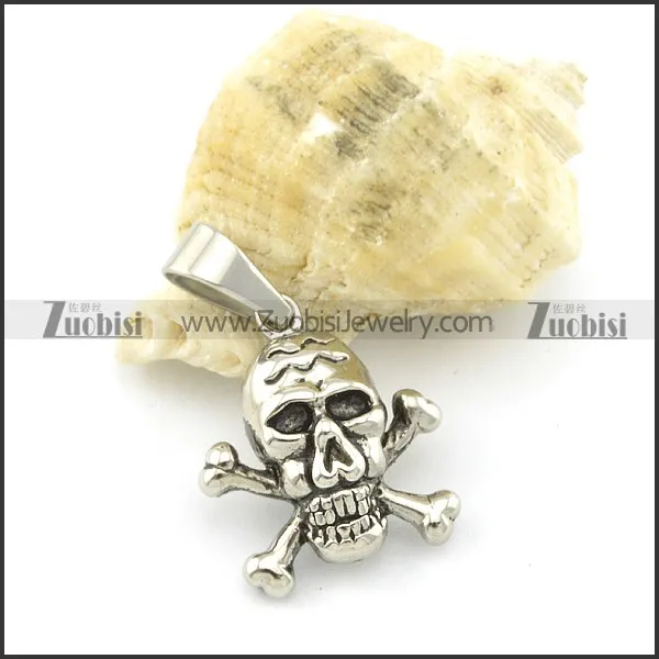 stainless steel skull pendant p001459