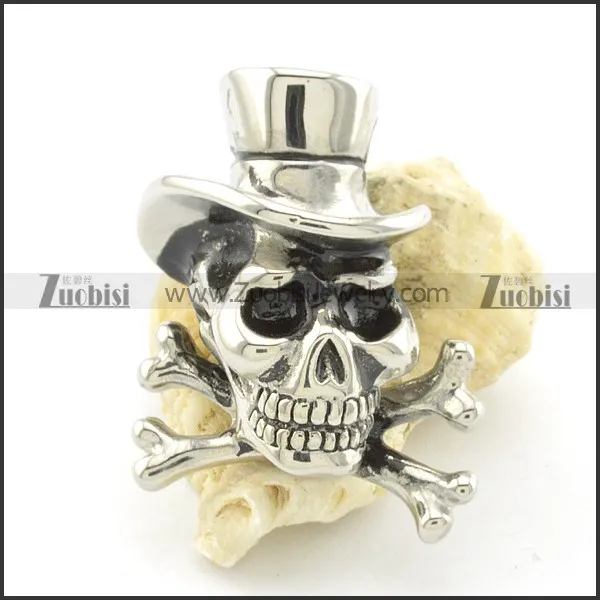 stainless steel skull pendant p001462