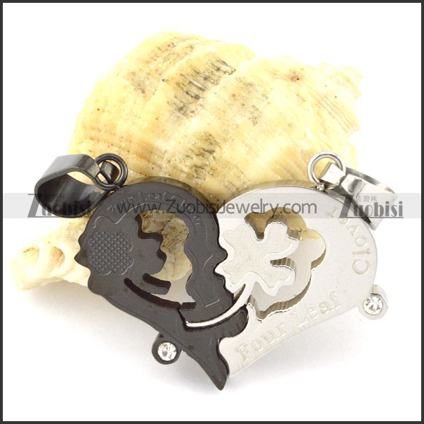 hot selling noncorrosive steel Heart Couples Pendants -p000955