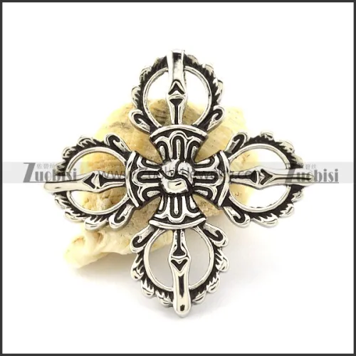 Steel Wand Cross Pendant -p001121