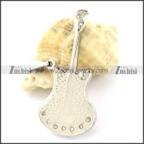 practical Stainless Steel Guitar Pendant with crystals -p000963