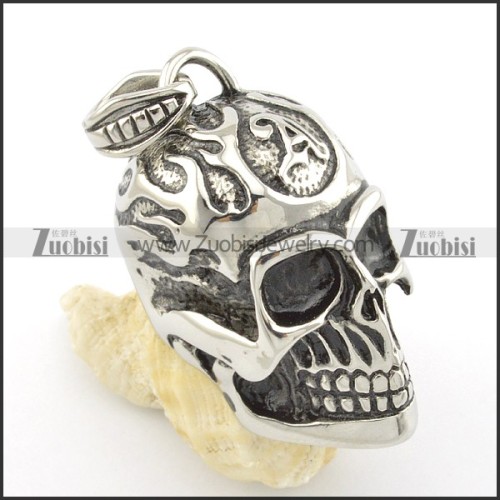 stainless steel skull pendants p001397
