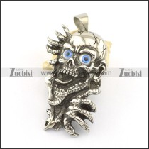 Blue eyed ghost stainless steel pendant p001614