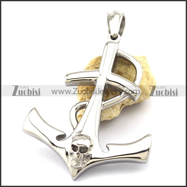 big skull anchor pendant p001957