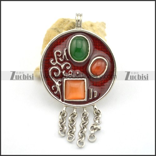 colorful stone epoxy pendant p001764