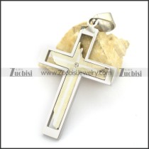 Silver Cross Pendant in Steel Material p001789