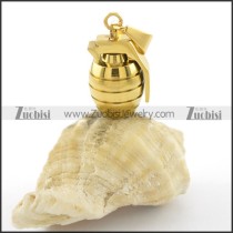 gold tone hand grenade pendant p001603