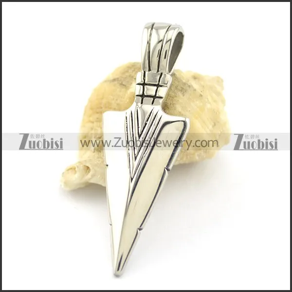 Hip-hop Solid Stainless Steel Arrow Pendant p001654