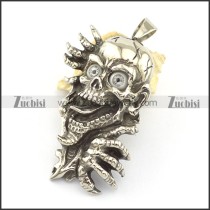 With gray eyes ghost stainless steel pendant p001613