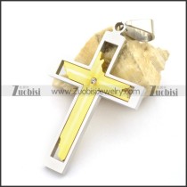 Yellow Gold Stainless Steel Cross Pendants p001790