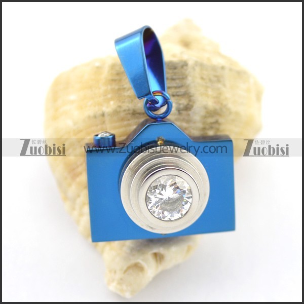 blue plating camera pendant p001602