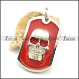 Blood-red Epoxy Skull Tag Pendant by Rock'n'Roll Looks p002301