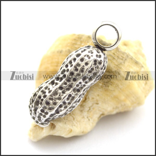 Cute Solid Stainless Steel Peanut Pendant p002154