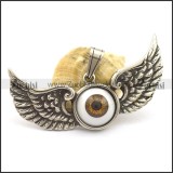 big brown angel eye pendant with 2 wings p002086