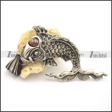 casting carp pendant with dark red eye stone p002083