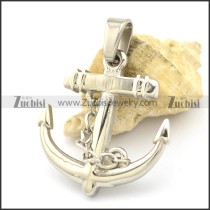 Silver Stainless Steel Anchor Pendant with Chain p002160
