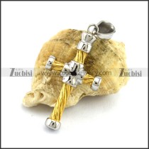 Yellow Gold Stainless Steel Cross Pendant p002812