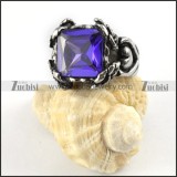 Square Clear Blue Stone Ring in Steel for Wholesale - r000274