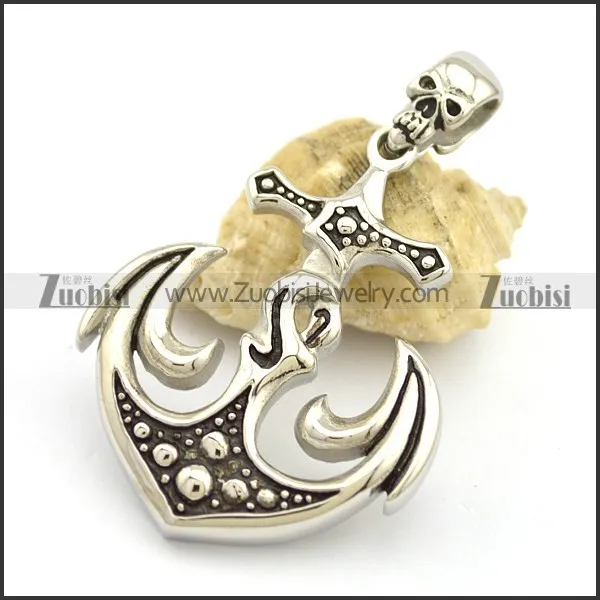Big Casting Skull Anchor Pendant p002369