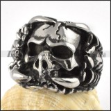 fierce and cruel death's-head Stainless Steel ring - r000090