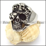 Stainless Steel Skull Ring - r000325