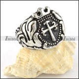 Stainless Steel Crown Cross Ring for Prince - r000312