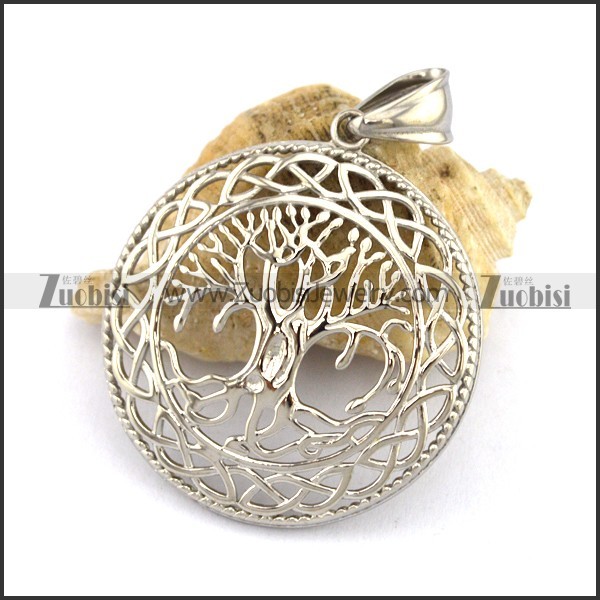 Stainless Steel Casting Oak Tree Pendant p002770