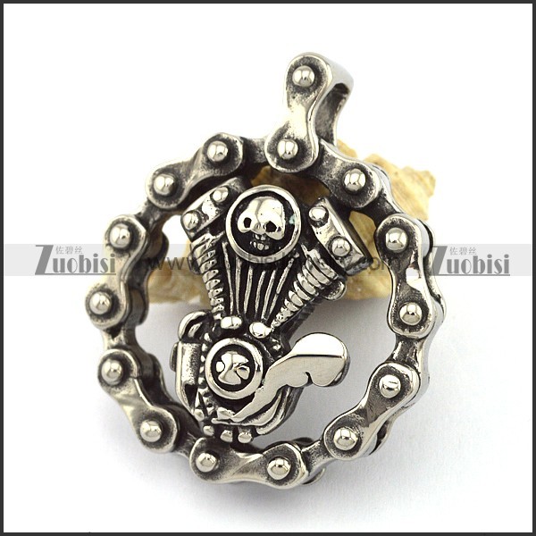 Stainless Steel Motorcycle Engine Bicycle Chain Link Pendant p002817