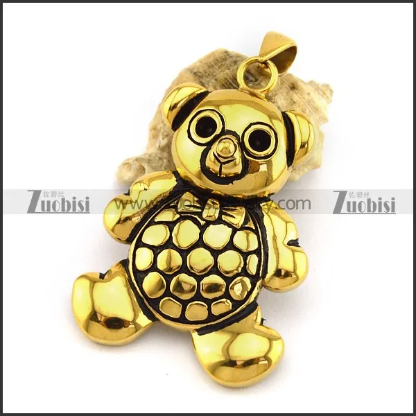 Vintage Gold Plating Bear Pendant p002893