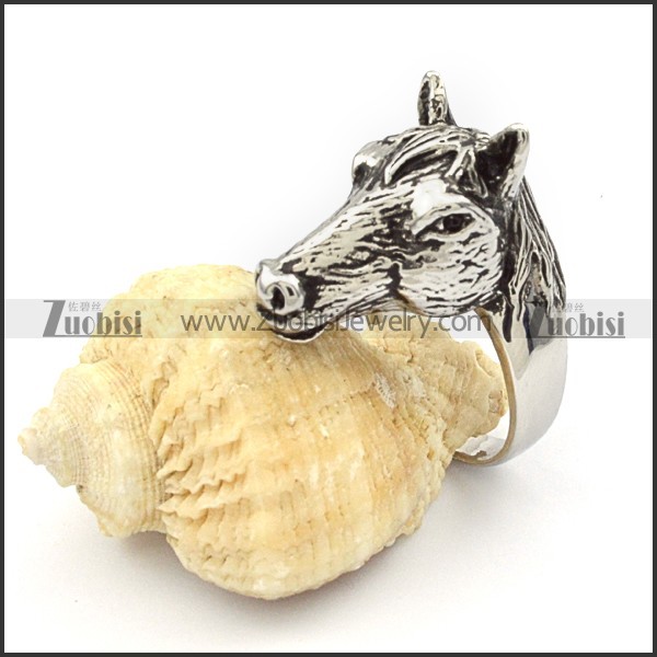 Stainless Steel The horse Ring - r000342